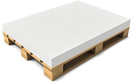 [neu.haus] Cuscino da Seduta per Divano Pallet Cuscino in Gommapiuma per Bancale EPAL 120x80 cm Spessore 10 cm - Bianco