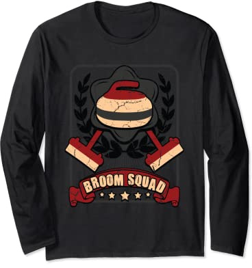 Broom Squad Curling Funny Curler Winter Sports Curler Team Long Sleeve T-Shirt
