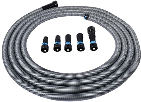 Cen-Tec Systems 94731 Quick Click 30 Ft. Hose for Home and Shop Vacuums with Expanded Multi-Brand Power Tool Adapter Set for Dust Collection
