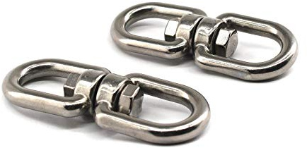 304 Edelstahl Doppelendiger M10 Schwenkbügel Öse Haken 8 Form Ringverbinder perfekt zum Aufhängen & Drehen, 2 Stück
