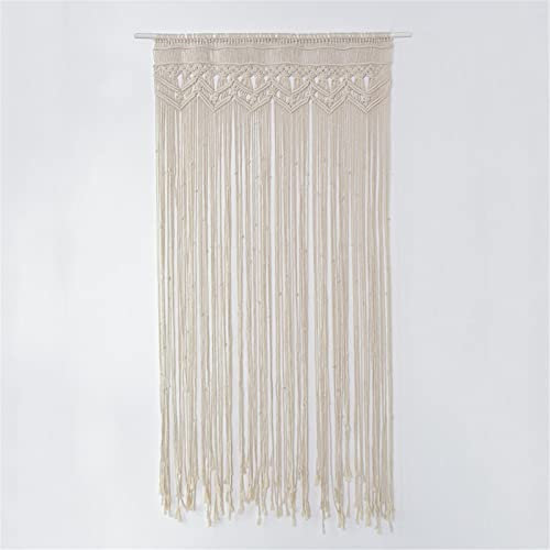 Cortina De La Puerta, Tapicería De Decoración De La Pared Macrame, Cortina De Puerta De Punto De Hilo De Algodón para Decoración De Telón De Fondo De Fiesta De Boda, 90x180cm