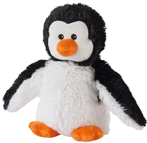 Warmies Plüsch Schwarz-Weiß Pinguin Mikrowellen-Wärmekissen, beschwertes Wärmepad geeignet für alle Altersgruppen, im Gefrierschrank für kühlende Linderung, beschwerter Pinguin
