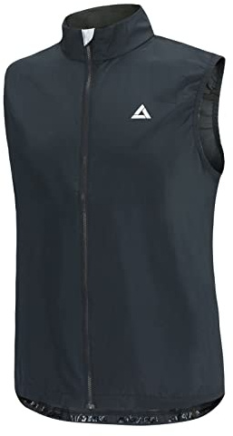 Airtracks Herren Fahrradweste Laufweste Pro Line Radweste Leichte Wind Weste Reflektierend Winddicht Ärmellos Windstopper Atmungsaktiv S M L Xl XXl 3XL 4XL - schwarz - L