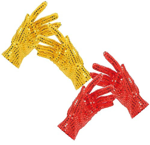 GALPADA 2paare Glitzerhandschuhe Paillettenhandschuhe Zum Tanzen Für Erwachsene Bühnenauftritte Kostümpartys