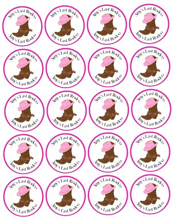 edible 20 x HEN PARTY Personalised cupcake toppers UNCUT - Last Rodeo (icing paper)