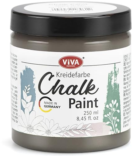 Viva Decor Chalk-Paint - Forest Camouflage - Braun 250ml - Kreidefarbe für Möbel, Wand und Deko, Mattes Finish, Hochpigmentiert, Ideal für Shabby Chic & Vintage Look für Holz/andere Oberflächen