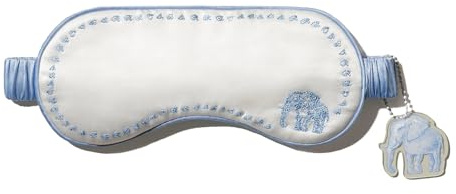 LILYSILK Reine Seide Augenmaske La Terra Print Schlafmaske mit elastischem Band für Männer Frauen Reisen Ruhe,Natürliches Weiß