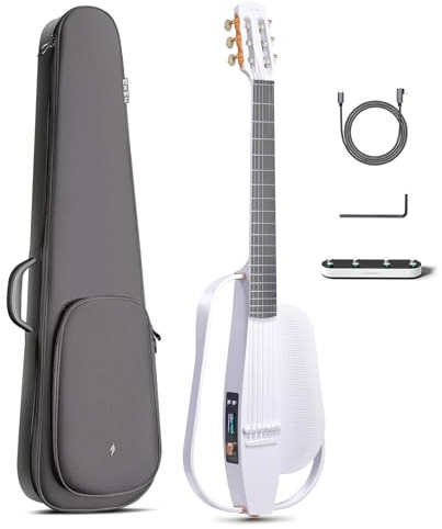 Enya NEXG 2N E-Gitarren Sets - 38 Zoll Weiss Elektro Akustik Gitarre Smart Silent Reisegitarre Westerngitarre Konzertgitarre klassische nylonsaiten für Erwachsene Kinder Anfänger Heim Schul Geschenk
