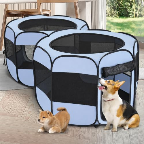 2-in-1 XLarge Pop Up Dog Playpen Cat Pet Puppy Playpen Assembly-Free