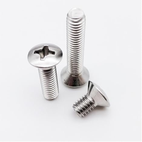 50pcs M2 M2.5 Lenngth 5-12mm A2-70 304 Stainless Steel Cross Raised Countersunk Head Half Oval Screw Bolt (Color : 10mm, Size : 50pcs M2.5)