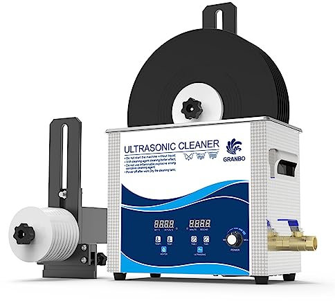 Digitaler Ultraschallreiniger für Schallplatten, CDs und LPs, 6-l-Tank, 180 W, mit Halterung aus Legierung, Hebevorrichtung, Motor für Schallplatten, CDs, 530 x 225 x 325 mm