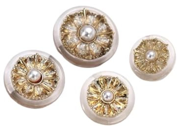 QJFORU Retro-Knöpfe, Blazerknöpfe, 6 Stück, modische dekorative Perlmuttknöpfe for Nähen von Kleidung, Mänteln, Hemdknöpfen(Gold,20mm)