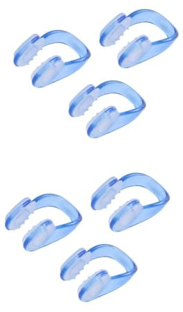 GOOHOCHY 6 Pz Clip per Naso in Silicone Clip per Il Naso protettore Spalline del Reggiseno Trasparenti mollette per Il Naso per l'olfatto Pellet Accessori per Piscina in Silicone Blue