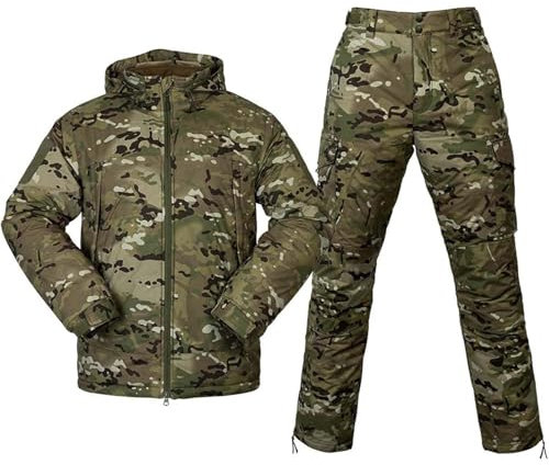 Generisch Herren Männer Taktische Windjacke Tactical Übergangsjacke Combat Regenjacke Taktische Cargo Hose Warm Winter Uniform Set Militär Anzug Männer Outdoor Jagdbekleidung,A,Top L