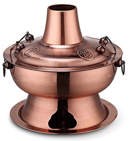 Pentola calda in rame, Pentola Shabu vintage, fornello Shabu Pot, Shabu vintage in rame a carbone, pentola calda Shabu, pentola calda cinese in acciaio inossidabile, pentola for zuppa Shabu, pentola f