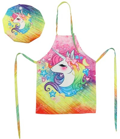 PRETYZOOM Kinder Schürze Einhorn Polyesterfasermaterial Malschürze Für Kochen Und Malen Wiederverwendbar