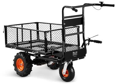 VEVOR Carrello Elettrico di Servizio in Acciaio Alimentato, Carro di Potenza, Capacità 226 kg Carrello da Giardino a Batteria 36 V 432 W con Freno, Carro Elettrico di Assistenza per Impieghi Gravosi
