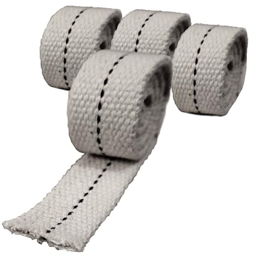 Replacement Wick for Anti-Frost Greenhouse Heater or Cold Frame Heater and Paraffin Heaters, Lamps Oil Burners or Kerosene Burners Flat Cotton Wicks 2cm 3/4 Inch - Pack of 4 Long Tail Wick