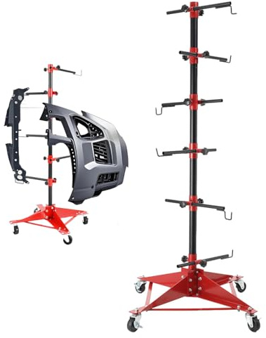 ECUTEE Pannello Albero Vernice Stand con 6 Bracci, Supporto Rotante per Verniciatura con 360° Ruote, Cavalletto per Verniciatura per Parafanghi, Porte, Paraurti Altezza 120cm
