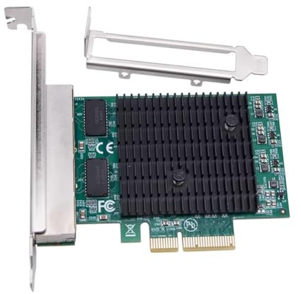 Rfeeuubft Adattatore Ethernet Gigabit 2.5G Scheda di Rete PCIE 4 Porte RJ45, PCI Express X4, Chip RTL8125BG per PC Desktop
