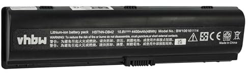 vhbw Battery compatible with HP Pavilion DV6400, G5000, DV6700, DV6600, DV6500T, G6000, G7000 Laptop (4400 mAh, 10.8 V, Li-Ion)