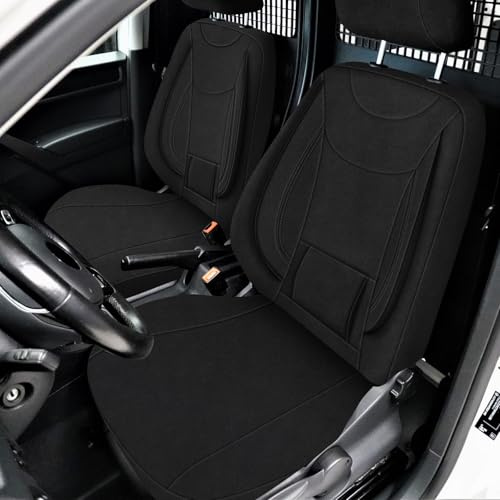 JUDANNA Sitzbezüge Auto für 2011-2021 VW Caddy 4, Schwarz | Autositzbezüge Auto-Sitzschoner Schonbezüge Sitzauflagen Sitzbezug Vordersitze