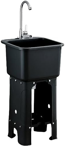 Évier commercial d'extérieur en acier inoxydable, portable sur pied, évier utilitaire pour jardin, éviers utilitaires robustes en acier inoxydable, idéal pour une utilisation extérieure et commerciale