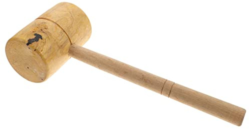 FIXOSHEE Large Wooden Mallet Woodworking Hammer Anti-Slip Solid Wood Handle Carpenter Tool for Woodcraft and Tent