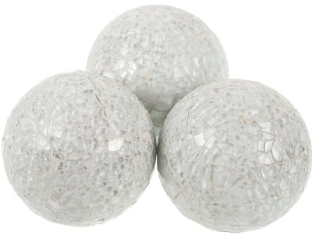 SOIMISS 3pcs 3.1-inch Mosaic Decorative Glass Sphere Balls Tabletop Ornaments Home Accessories Vase Fillers Dining Coffee Table Decor