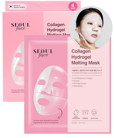 DERMAL Maschera in Gelatina Fusa con Collagene e Idrogel 4 pezzi – Maschera Notturna Coreana per il Viso – Idratazione Profonda, Rassodamento della Pelle e Cura delle Rughe per una Pelle Vetrificata –