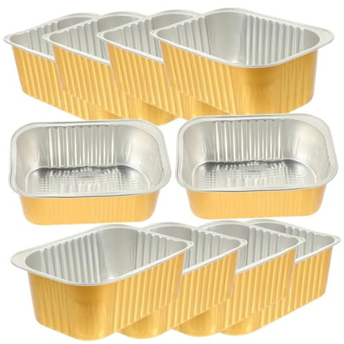 IMIKEYA 10pcs Aluminum Foils Food Containers Camping Cake Container Portable Grill Box Thickened Material Baking Multi-Function Camping Supply