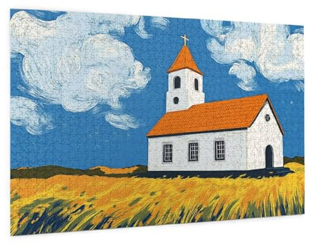 Dorf Puzzle 5000 Teile Erwachsene Puzzle Bauernhof Muster Design mit Geschenkbox-Verpackung als Geschenk für Frauen, Anspruchsvolle Familienaktivität für Anfänger, Zimmer Deko 105 x 156 cm -1018y
