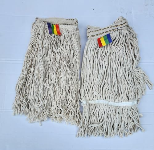 4pcs of Kentucky Mop Replacement Only Without Clip Refill Twine Cotton Jumbo Large Thick Absorbent Yarn for Everyday Commercial Heads for Heavy Duty Industrial Takeaway