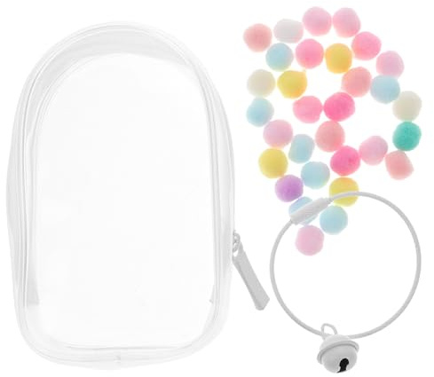 KONTONTY PVC Transparent Dockväska med Ring och Dragkedja för Mini Dockor Figurförvaringsfodral Stilren och Praktisk Miniatyrdockväska för Uppvisning och Förvaring