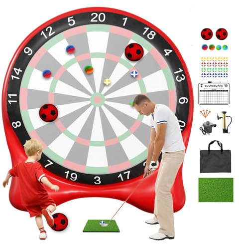 Inflatable Soccer Dart Board, Giant Kick Darts,Indoor Outdoor Lawn Yard Games for Kids Adults Family, Big Jumbo Carnival Games for Party | 6ft Dart Boards with Pump Accessories