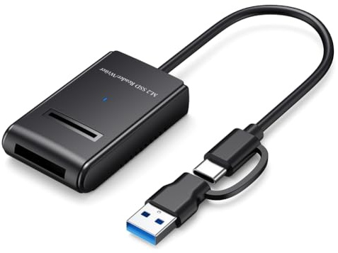 Osmond Cable de Disco Duro NVME M.2 Tipo C 3.2 USB 3.0, Lector SSD M.2 para Discos Duros Externos M.2 2230, 2242, 2260, 2280 y 22110