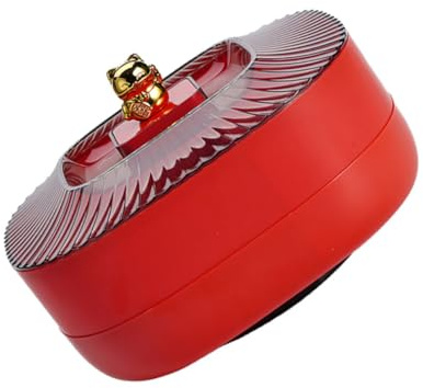 Ipetboom Bandeja Doble Capa para Snacks y Aperitivos con Compartimentos Diseño Ornamental para Bodas y Fiestas Color Rojo Frutero Seguro y Resistente para Mesa Comedor