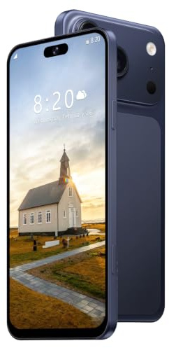 QrZrQ 4G Smartphone Android 12.0 débloqué, Téléphone Portable 4G Double SIM, Écran HD+ 6,6, Batterie 5000mAh, Octa Core, Face ID, 4Go+32Go, Caméra 16MP+13MP, OTG (Dark Blue)