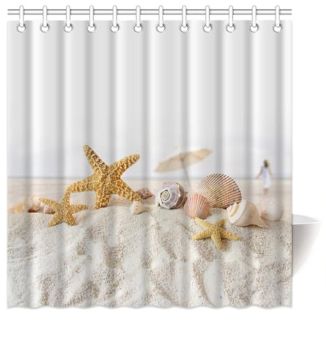 Violetpos Stern Fisch Meer Muschel Strand Duschvorhang Badezimmer Dekorative 180 x 180 cm