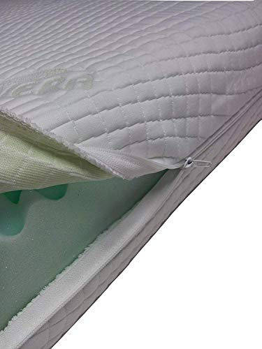 lulushop Matratzenbezug Allergikergeeignet mit 4-seitigem Reißverschluss aloevera Easy clean, Matratzenschoner, Matratzenbezug 90 x 200 x Höhen 20 cm,Bett,bezug