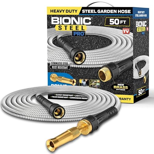 BIONIC STEEL PRO Garden Hose - 304 Metal 50 Foot Garden Hose 50' Stainless Steel