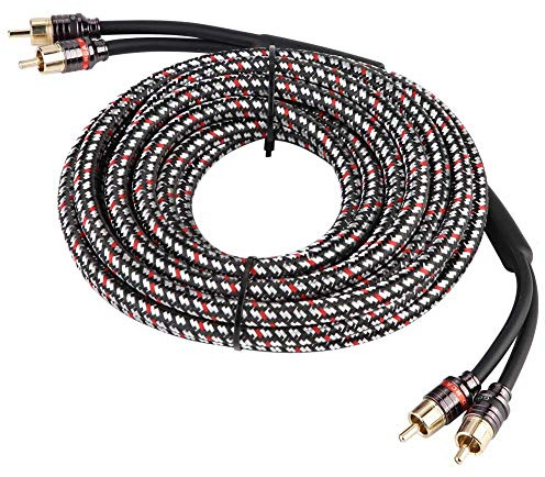 Aramox Câble audio 4,8 m pour voiture - Amplificateur de câble de caisson de basses