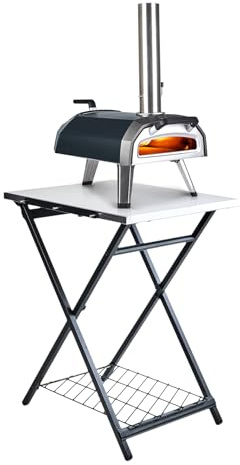 Ooni Portable Outdoor Folding Table - 22x27x35 Inch Stainless Steel Grill Stand, Outdoor Kitchen Table, Pizza Oven Stand