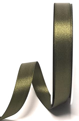 s.dekoda Satinband 25m x 15mm Olivgrün - Grün Schleifenband Dekoband Satin
