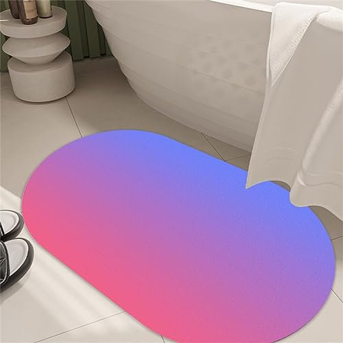 Hinnin Super Absorbierende Badematte Bodenmatte 60x100cm Teppich Läufer Duschvorleger Badematte rutschfest Fußmatten, Schnelltrocknende Badezimmerteppich Fußmatte Dusche, Badewannen Bathroom Mat Pink