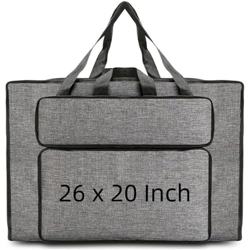 Oaygat Portafolio de arte, bolsa de dibujo para artistas, bolsa de transporte impermeable con asas, portátil, organizador de almacenamiento de pintura, para paletas, pinceles, pinturas, lápices, obras