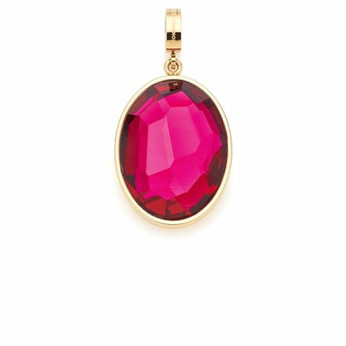 JEWELS BY LEONARDO Anhänger Clip & Mix Jamira • Ketten-Anhänger aus goldfarbenem Edelstahl • großer pinker Glaskristall • Clip M (4,8 mm Ø) • Schmuck Geschenk für Frauen • 023619