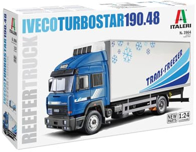Italeri 3964 1:24 IVECO Turbostar 198.48 Reefer Truck - Modellbau, Bausatz, Standmodellbau, Basteln, Hobby, Kleben, Plastikbausatz, detailgetreu, Mehrfarbig
