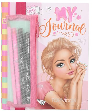 Depesche 12716 TOPModel My Journal - Cuaderno en Rosa con Motivo de Modelo, Carpeta de Anillas para diseñar uno Mismo como Bullet Journal, Incl. bolígrafos, Pegatinas, etc.