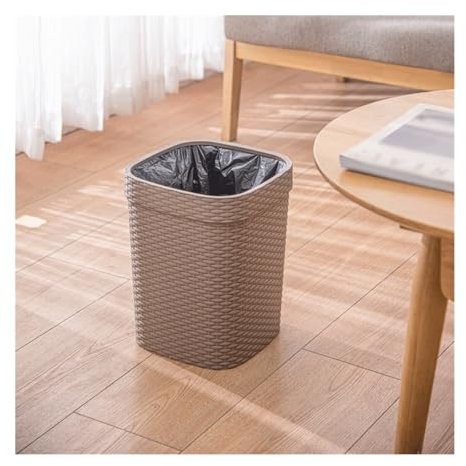 Corbeille à Papier Corbeille à papier à chute directe, corbeille à papier noire/marron, corbeille à papier en plastique adaptée à la maison, à la cuisine et au bureau Poubelle De Bureau(Bruin)